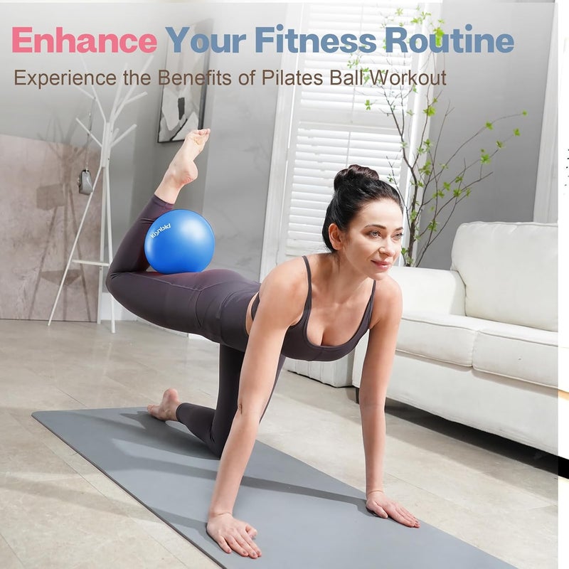 kisnbld Small Exercise Ball, 9 Inch Mini Pilates Ball, Anti Burst and Slip Resistant Mini Yoga Ball for Stability, Fitness, Physical Therapy, Stretching & Core Strength Workout at Home Gym & Office - Image 4